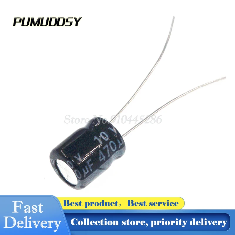 

20PCS/LOT 470uF 10V Aluminum electrolytic capacitor 470uf 10v 6.3*7 Electrolytic capacitor 6.3x7mm
