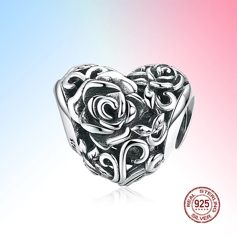 Оригинальный дизайн 925 пробы серебро Love Heart бисера Bijoux (украшения своими руками)