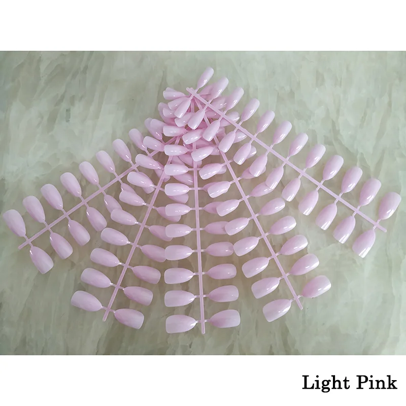 5 X Light Pink Смешанные 18 цветов полное покрытие поддельные ногти короткие остроконечные накладные ногти шпильки миндалевидные ногти яркие цвета дизайн ногтей - Цвет: 5 X Light Pink