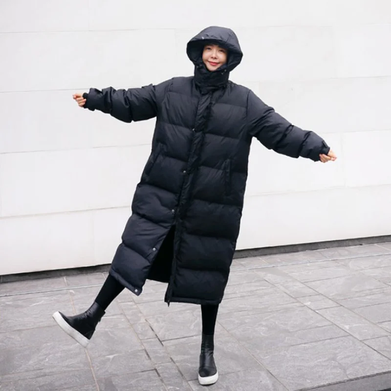 

Winter Jacket Women Detachable Hooded Long Overcoat Loose Windproof Female Jacket Down Cotton Winter Coats Warm Parka Tops C5859
