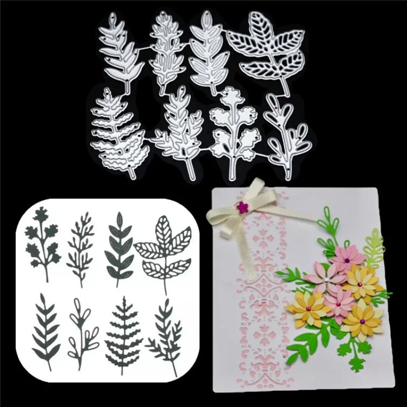 

8 Leaves Metal Cutting Dies Scrapbooking Craft Mold Stencil Handmade Paper Card Make Template Crafts Embossing Die Cuts