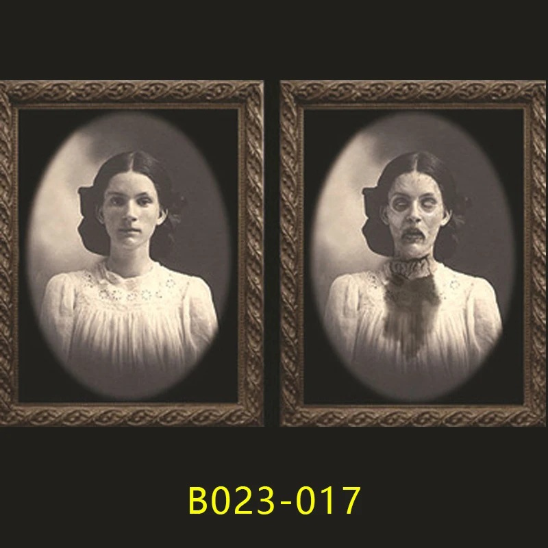 B023-017 Страшный Хэллоуин бар дом с привидениями 3D Изменение лица художественная картина рамка сценическое украшение реквизит гостиная живопись Fd - Цвет: B023-017
