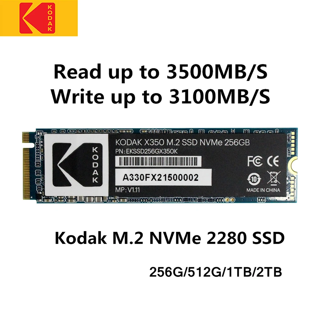 Внутренний жесткий диск Kodak ssd m2 nvme PCIe до 3500 1 ТБ 256 ГБ 512 флеш-память M.2 2280 |
