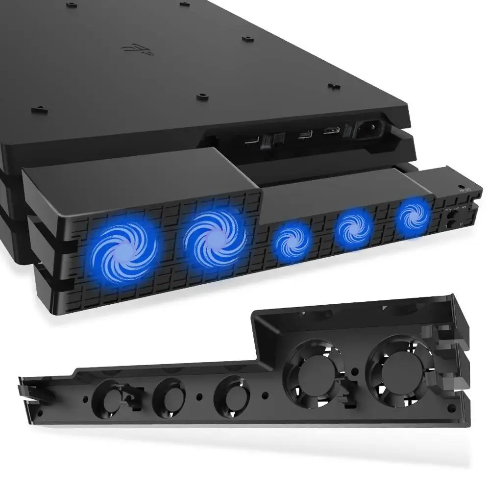 

PS4 Pro Cooler, Play station 4 Pro Cooling Fan USB External 5-Fans Super Turbo Temperature Cooling Fan for PS4 Pro Console