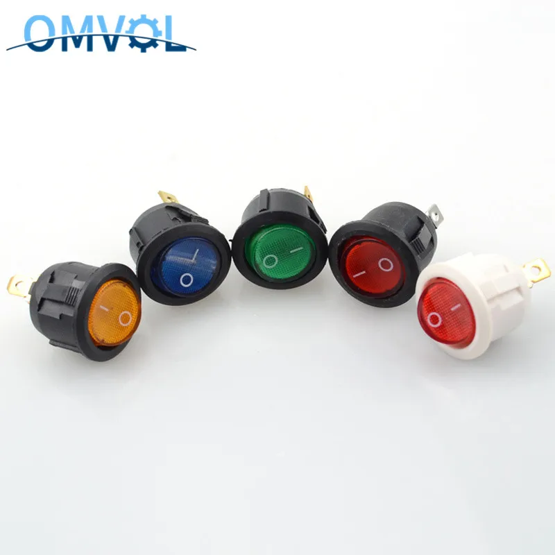 1 шт. вкл/выкл 3 Шпильки Круглый выключатель рокера с 220V лампы