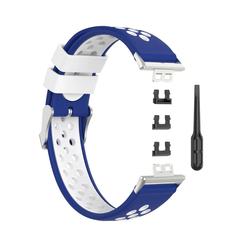 

Silicone Replacement Double Color Wrist Bracelet Strap Watch Band For -Huawei Watch Fit 1.64" Vivid AMOLED Display