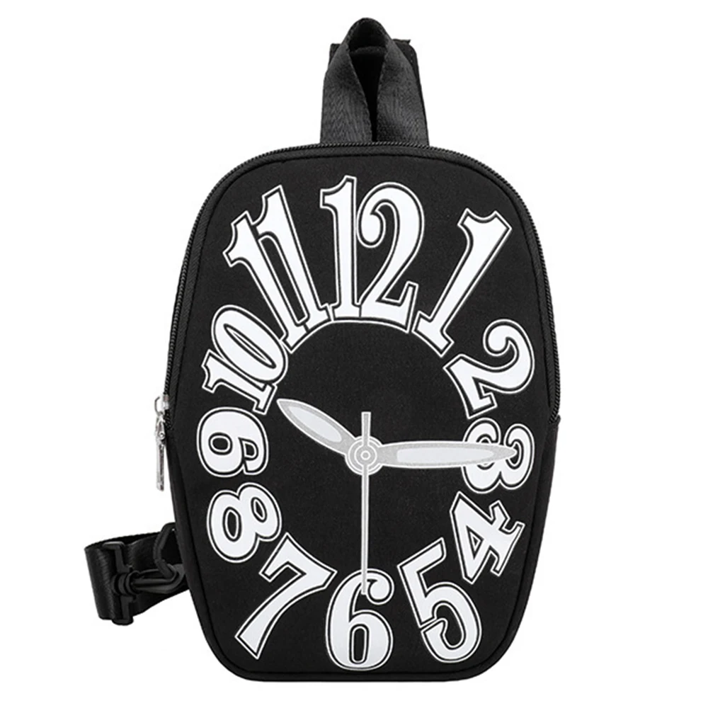 

Clock Shapes Chest Bags For Women And Men Punk Style Handbags Female Luxury Brand Shoulder Purses Lady 2021 New Fashion Satchels