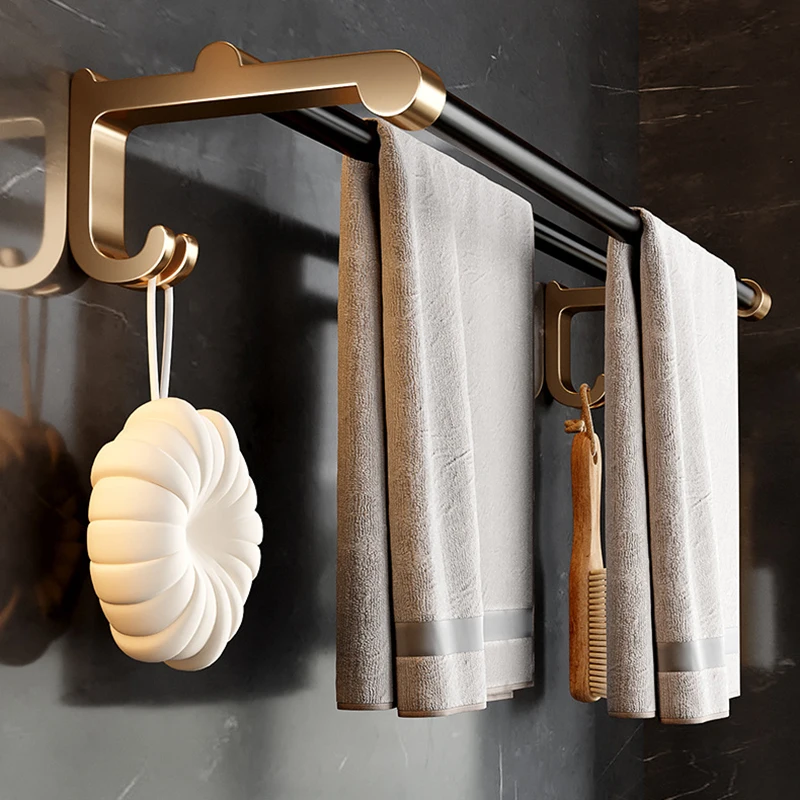 aluminum alloy bathroom hardware sets luxury towel holder hook hanger shower shelf organizer toilet brush paper storage box rack free global shipping