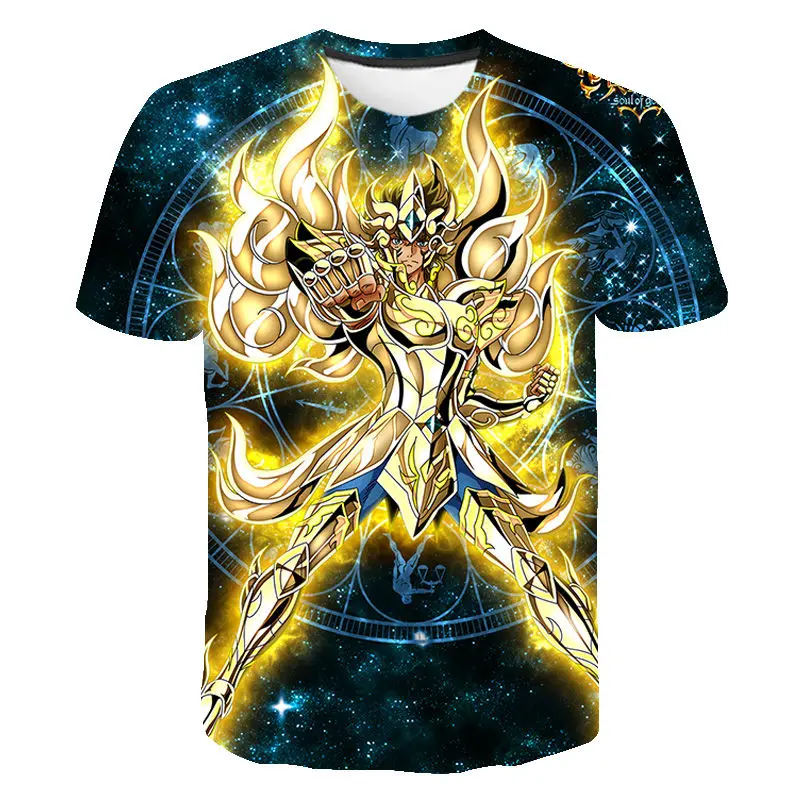 

New Summer Saint Seiya 3D Printed T-shirt Short Sleeve Boy Girl Kids Fashion Men Women Children Casual Short Sleeve Cool Tops