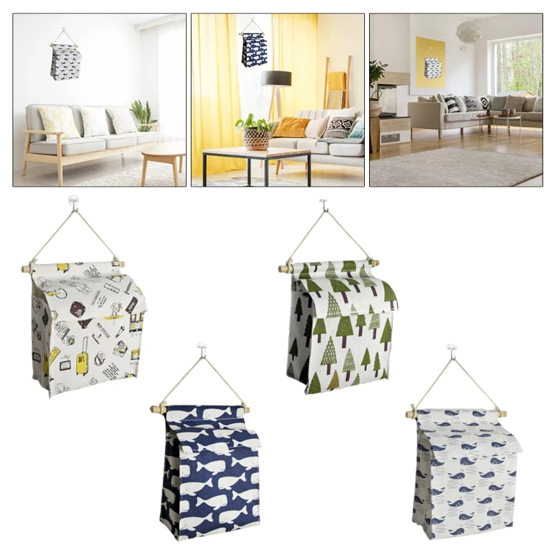 

Wall Hanging Storage Bag Door Closet Organizer Cloth Hanging Pocket Box for Bedroom Bathroom Home Folding Sundries Organizer