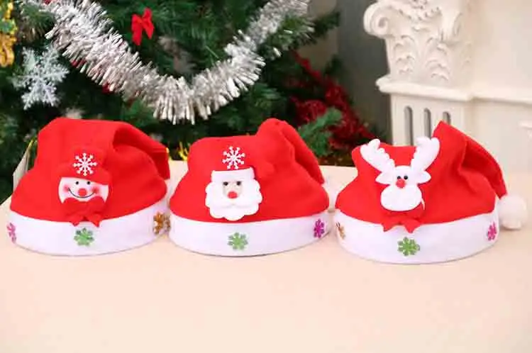 

Merry Christmas Hat For Adult Kids Xmas Santa Claus/Deer/Smowman Cap 2019 New Year Christmas Party Decoration Hats