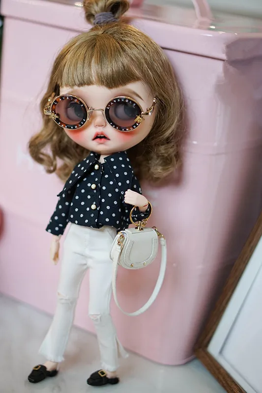 Одежда для кукол Blythes OB24 простые и универсальные белые рваные джинсы