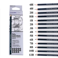14pcsset professional sketch and drawing writing pencil wooden 1b 2b 3b 4b 5b 6b 7b 8b 10b 12b 2h 4h 6h hb pencil school supply