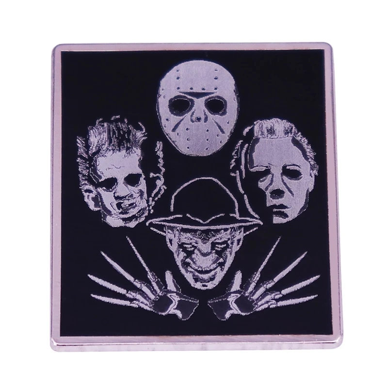 Значок на лацкан зловещие парни Голливуд 80-х годов брошь-коллаж из фильма ужасов