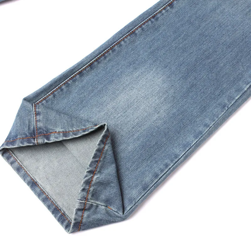 Для мужчин s расклешенные джинсы брюки Высокая Талия Длинные для клеш синие Hommes