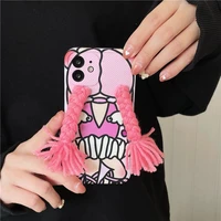 cute pigtail girl phone case for iphone 12 pro max xs x xr cartoon shock proof anti fall case for iphone 11 pro max 7 8 plus