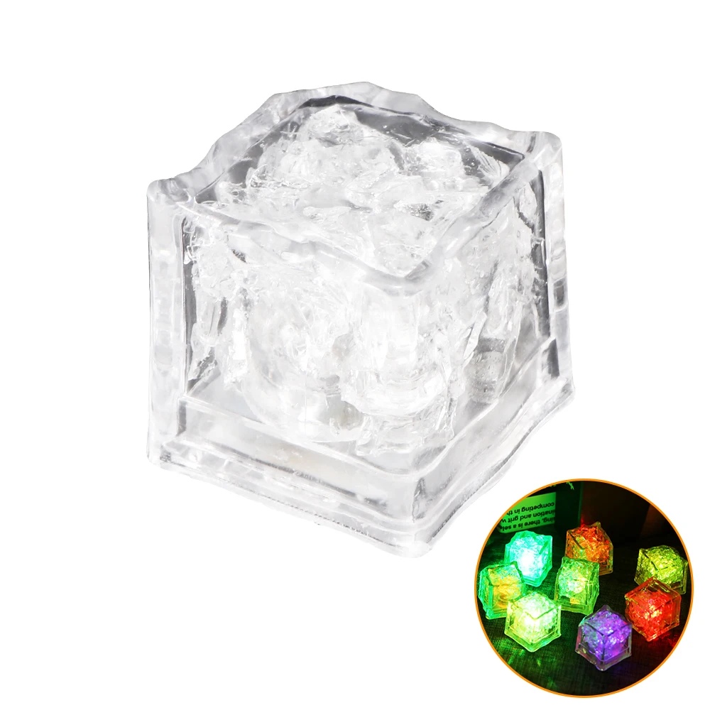 Красочные светящиеся кубики льда декоративный бокал для вина светодиодный