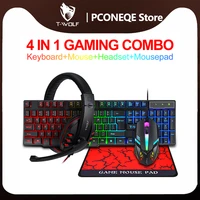rgb gaming keyboard gamer keyboard mouse pad headset set with backlight usb 104 keycaps wired ergonomic keyboard for pc laptop