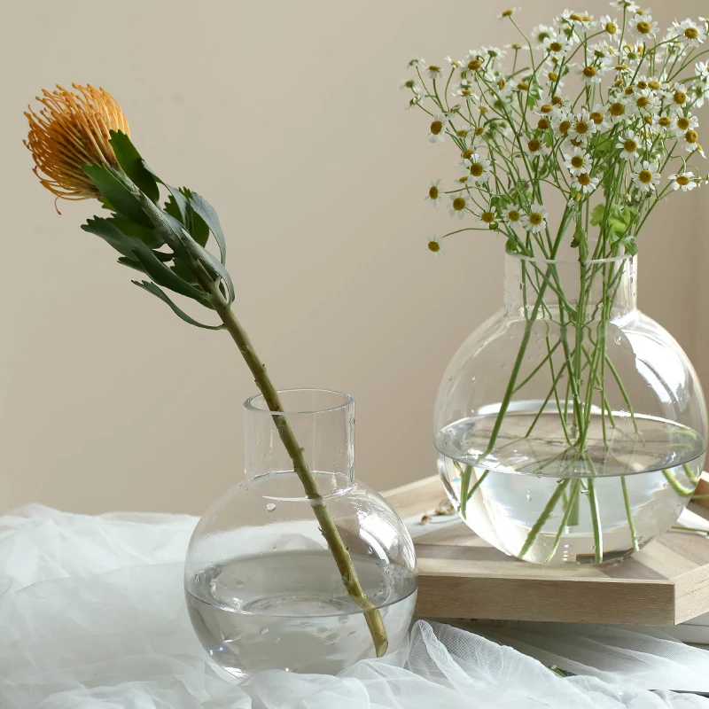 Круглый украшение для стеклянной вазы Цветочная композиция в Гостиная ваза