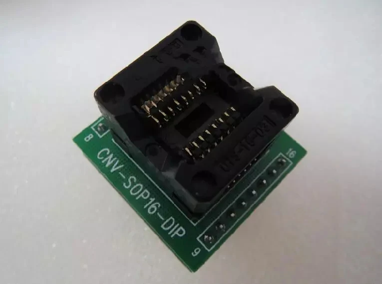 

Original ENPLAS IC Test Seat SOP16 DIP16 SOP8 SOIC8 SOIC16 PIN16 Burning adapter spaced 1.27MM chip with the foot width is 6.2MM