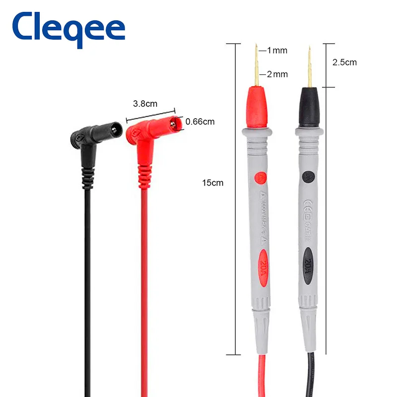 Cleqee P1502 2 шт. датчики для мультиметра с остро заточенными иглы универсальные зонд