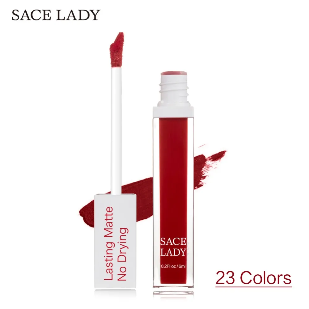 SACE LADY Matte Lipstick Makeup 23 Color Long Lasting Liquid Lip Stick Nude Tint Make Up Waterproof Gloss Brand Cosmetic |