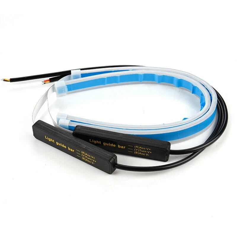 

2pcs Signal Light Strip 60CM Slim For Headlight IP68 Replacement Accessory Bulb Amber