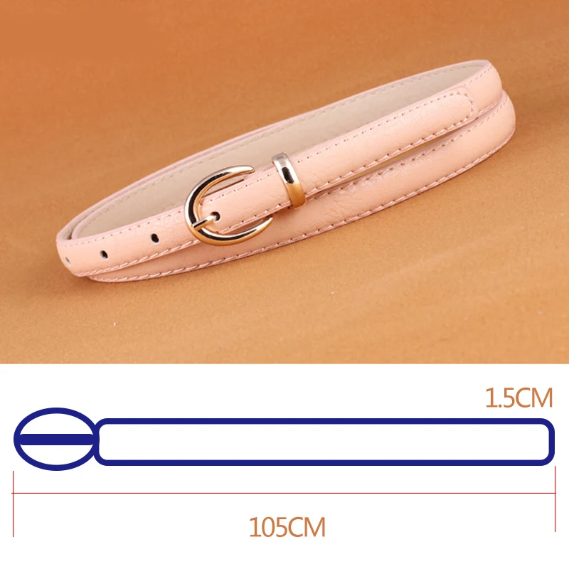 Женский декоративный ремень ярких цветов 22 цвета модный тонкий из искусственной