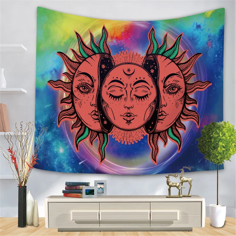 Греческая мифология солнце гобелен с Луной богемный Фон Ткань Гобелен для