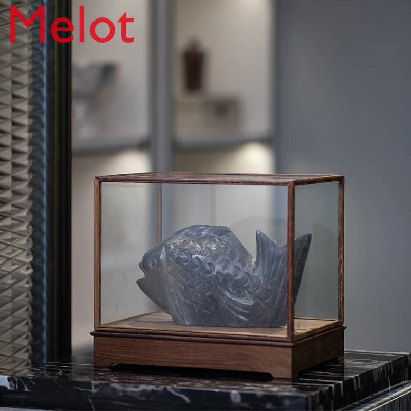 

Soft Decoration Square Transparent Display Cabinet Made of Glass Cover Protection Dust Proof Ornaments