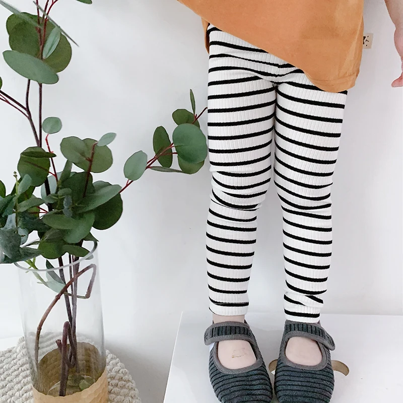 Весенне осенние леггинсы для девочек обтягивающие штаны малышей Детские вязаные