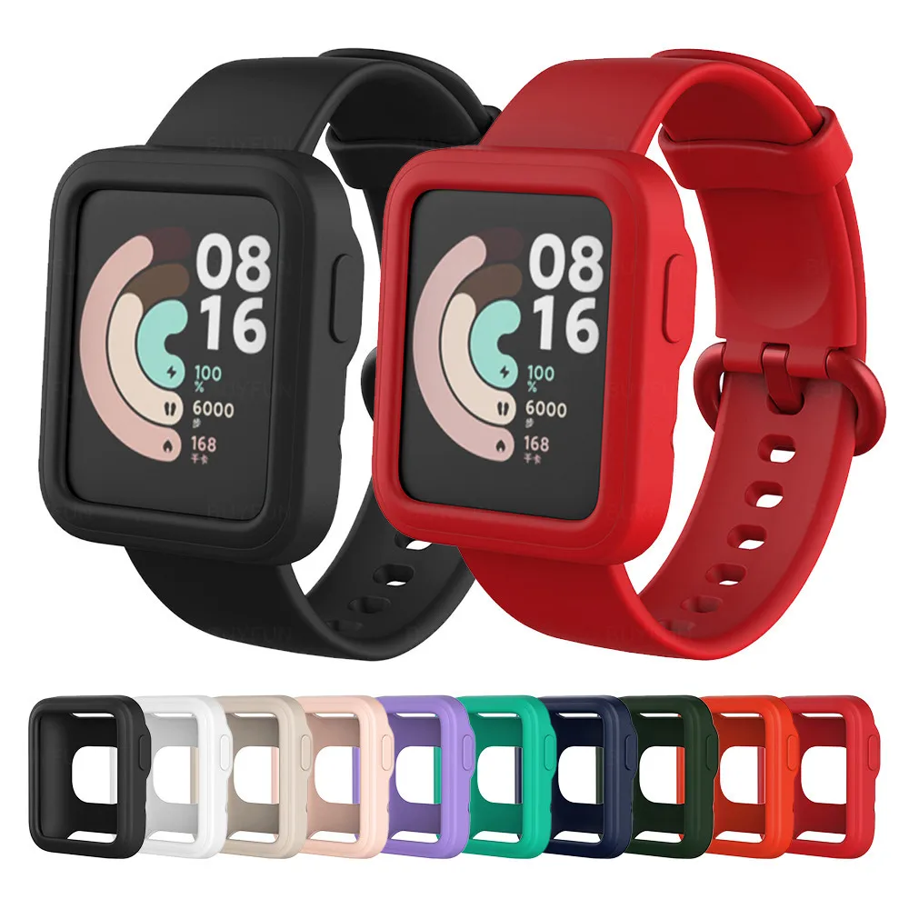 

For Xiaomi Mi Watch Lite Case Plain Soft Silicone Cover For Redmi Watch Case Candy Color Frame Shockproof Protective Shell Coque