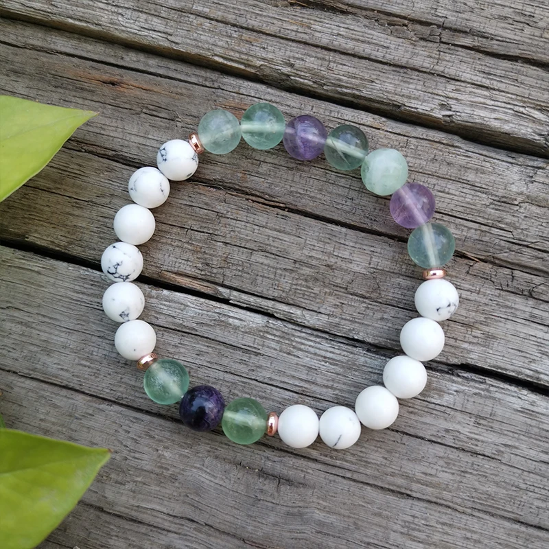 Бусины из натурального камня 8 мм флюорит ховлит зеленый успокаивающие