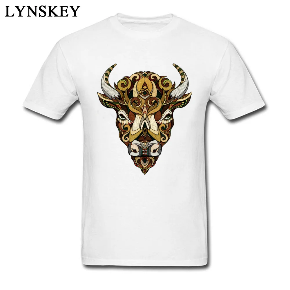 Причудливая Мужская Bison животный покер дизайнерская классная футболка осенние