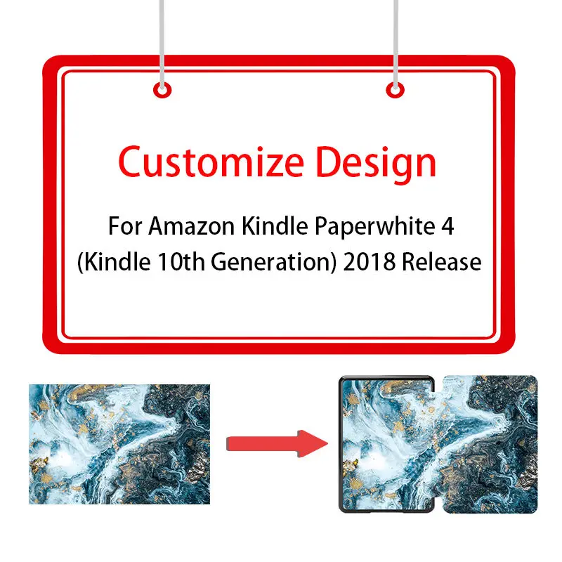 Custom Design MTT чехол для Amazon Kindle Paperwhite 4 10 поколение выпуск из искусственной кожи флип-стенд смарт-чехол защитный чехол - Цвет: Custom Design