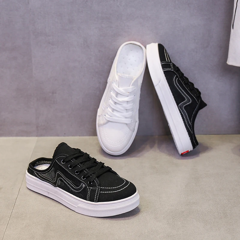 Кеды женские с открытой спиной повседневные кроссовки на плоской подошве