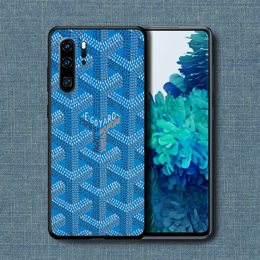 

Goyard Design Brand Phone Case For Huawei P Mate Smart 10 20 30 40 Lite Z 2019 Pro black Shell Trend Etui Soft Funda Fashion