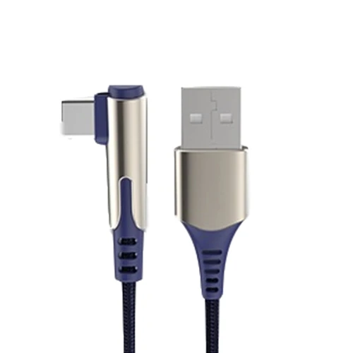 ROCK USB C кабель 5A Supercharge L форма изгиб usb type C кабель для huawei p20 lite P30 Pro Быстрая зарядка быстрое зарядное устройство кабель для samsung S10 S9 S8 Note 9 кабель синхронизации данных type-C для huawei mate 20 pro нейлоновая проволока для USB-C - Цвет: Blue