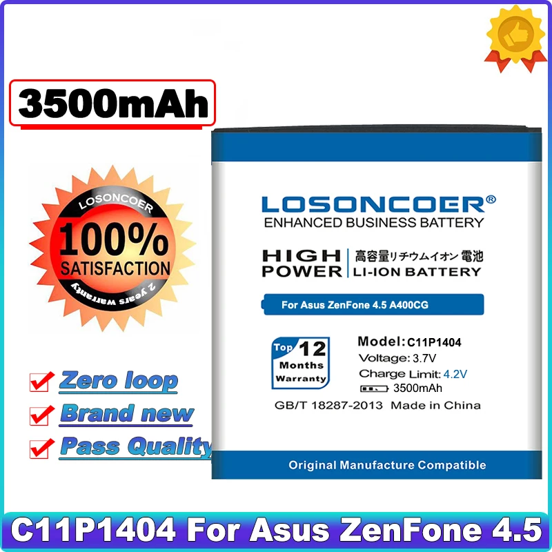 LOSONCOER 3500 мАч C11P1404 Высококачественный аккумулятор для Asus ZenFone 4 5 ZenFone4.5 A450CG
