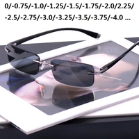 rimless myopia sunglasses men polarized driving sun glasses for male 1 0 1 5 1 75 2 0 2 5 mens optical eyewear anti glare