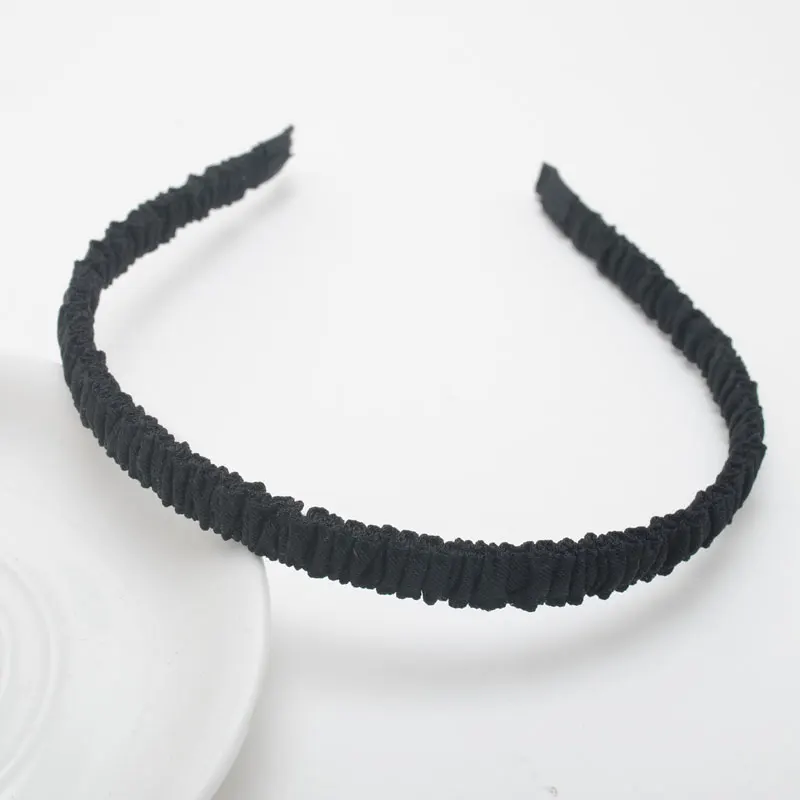 Black Hairbands 1 шт. 10 мм Широкие высококачественные однотонные повязки для волос повязка для волос для девочек повязка для девочек аксессуары для волос - Цвет: Black Hairbands