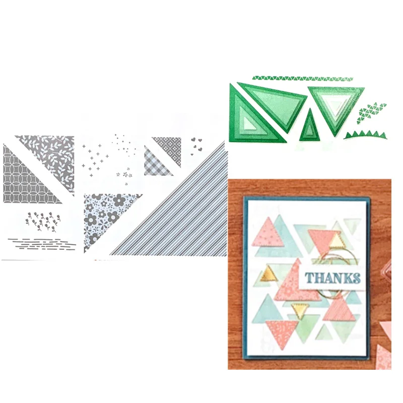 

Triangle Metal Cutting Dies and stamp Stencils for Scrapbooking DIY Card Making Cutting Crafts Stencil Dies New Arrival 2021