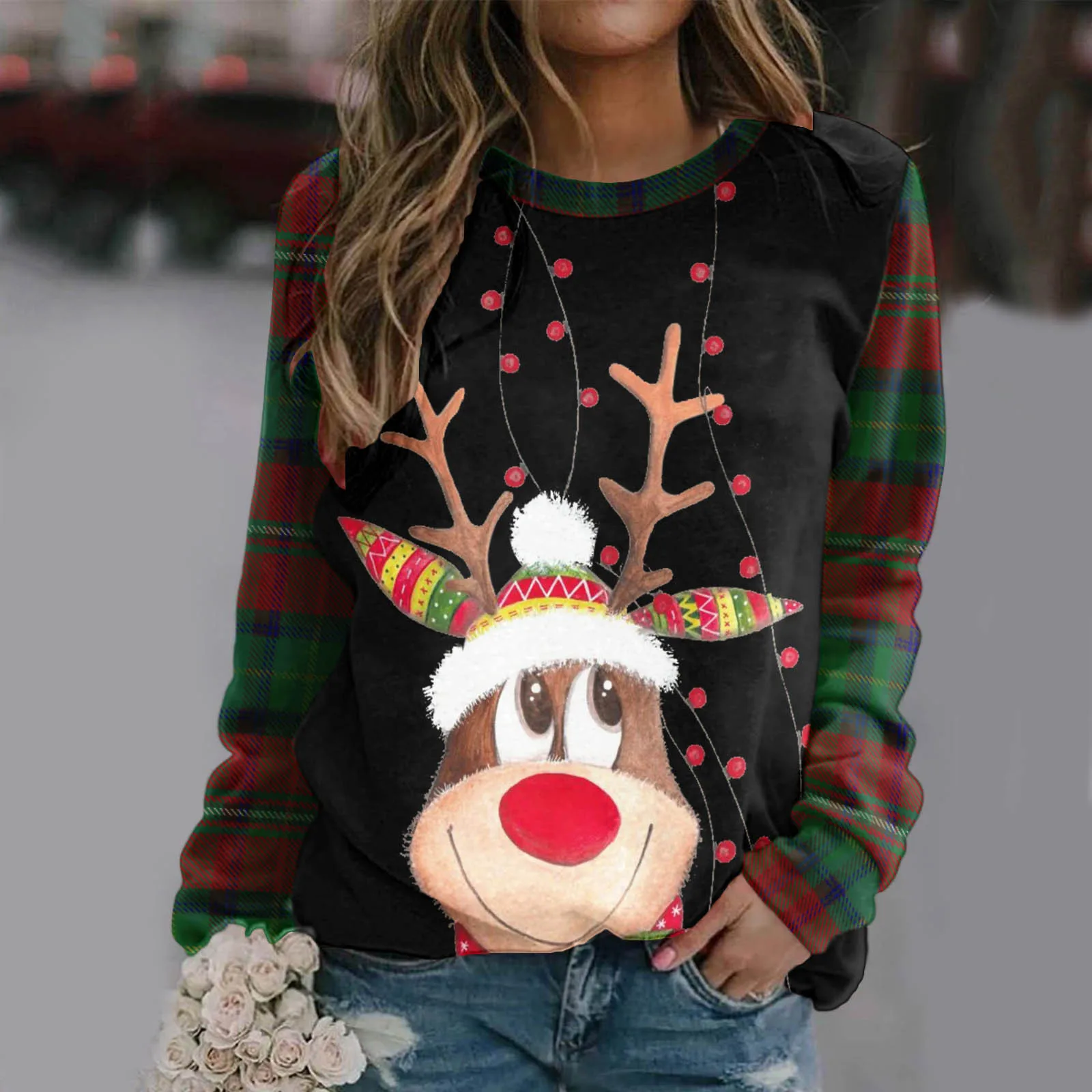 Christmas Hoodies Fashion Women's Casual Long Sleeve Printed Ladies Winter Sweatshirts O Neck Tops Sudaderas Clothing | Женская