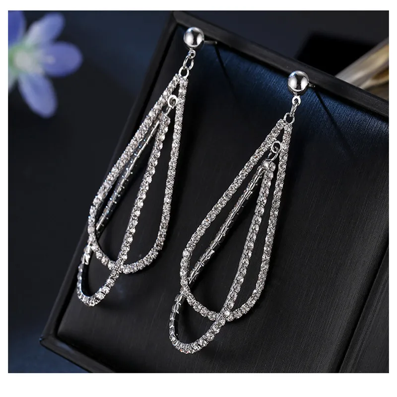 

Fashion Geometric Earrings Luxurious Crystal Water Drop Earrings for Women Romantic Valentine's Day Gift