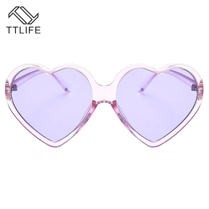 TTLIFE Heart Sunglasses Women Fashion Clear Lens Design Sun Glasses Shades Girls Love Shaped Sunglass Pink Eyewear | Аксессуары для