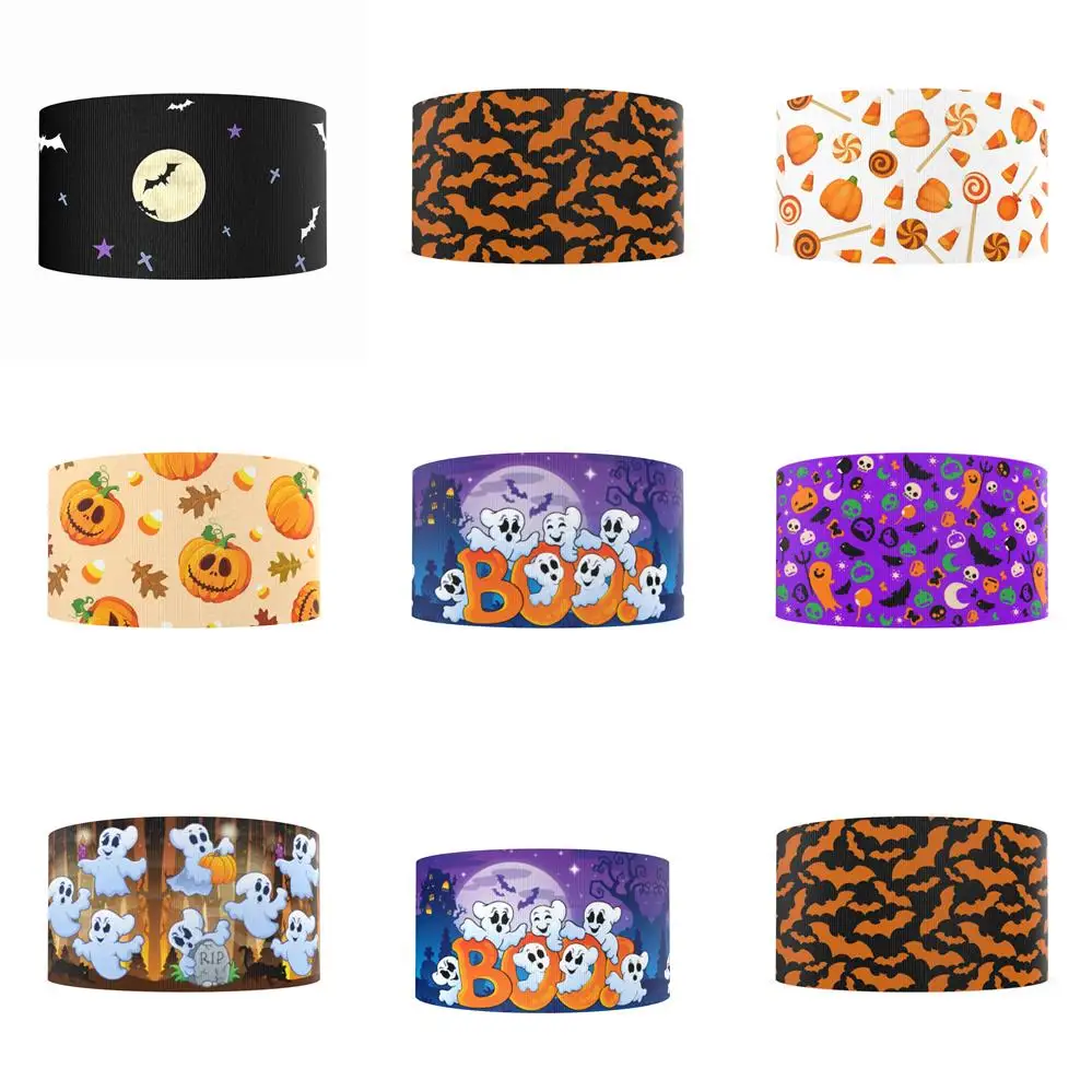 Halloween Grosgrain Ribbon Fabric Gift Wrapping DIY Sewing Wrapping Art Sewing Bow-knot Crafts Home Packing,5Yc19243