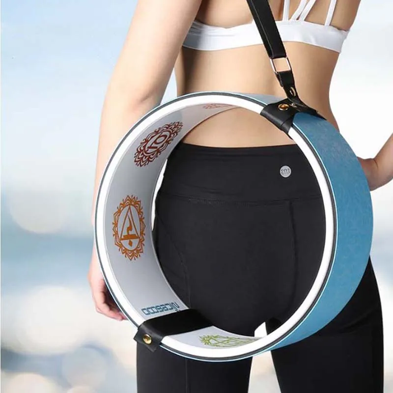 TPE Yoga Wheel Pilates Magic Circle Ring Home Fitness Training Tool with Strap Anti-slip Back Bend | Спорт и развлечения