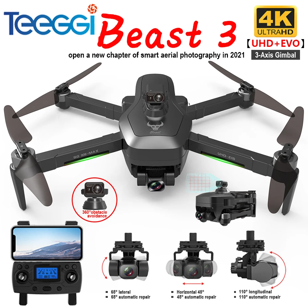 ZLL SG906 MAX PRO 2 PRO2 GPS Дрон 4K профессиональная камера HD RC с 3 осевым шарниром WiFi FPV