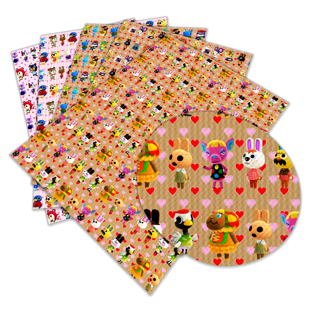 

Animal Cartoon Print Synthetic Leather for Hair Bow Handbags Wallet Phone Cover DIY Crafts 30 Cm X 22 Cm A4