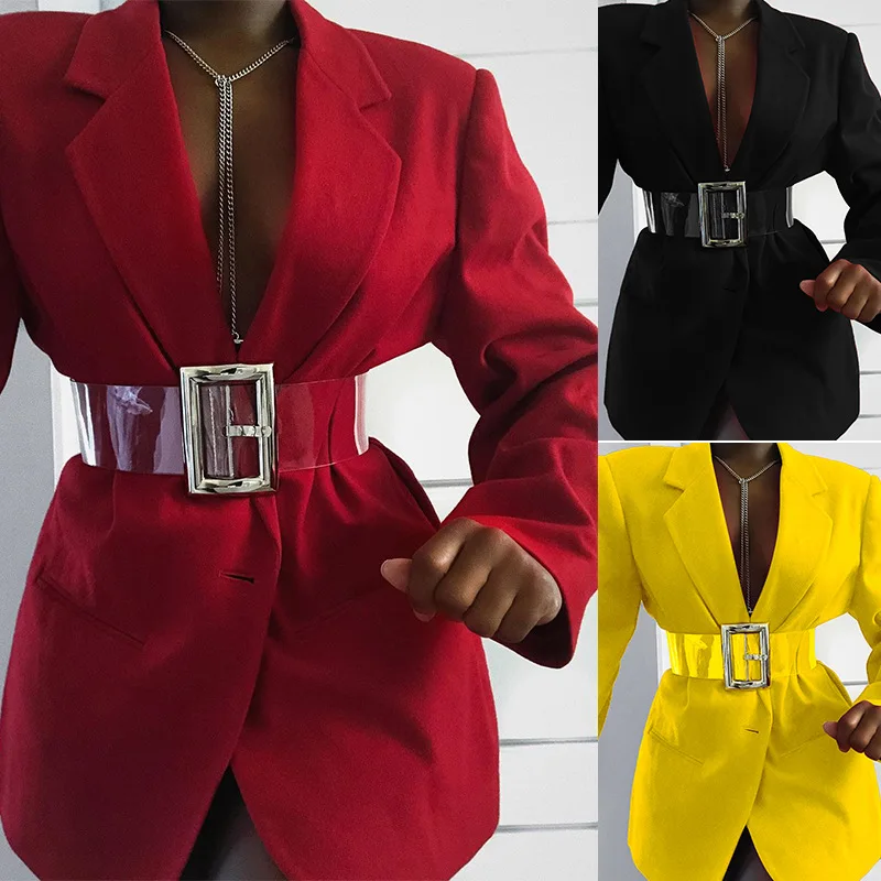 

Blazers Women Autumn Winter Fashion Solid Elegant Office Casual Loose Sashes Cardigan Notched Collar Outwear Mujer De Moda Coats